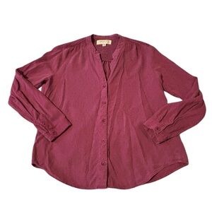 Anthropologie Cloth and Stone
Button Down Smocked Back Blouse, size M, Raspberry